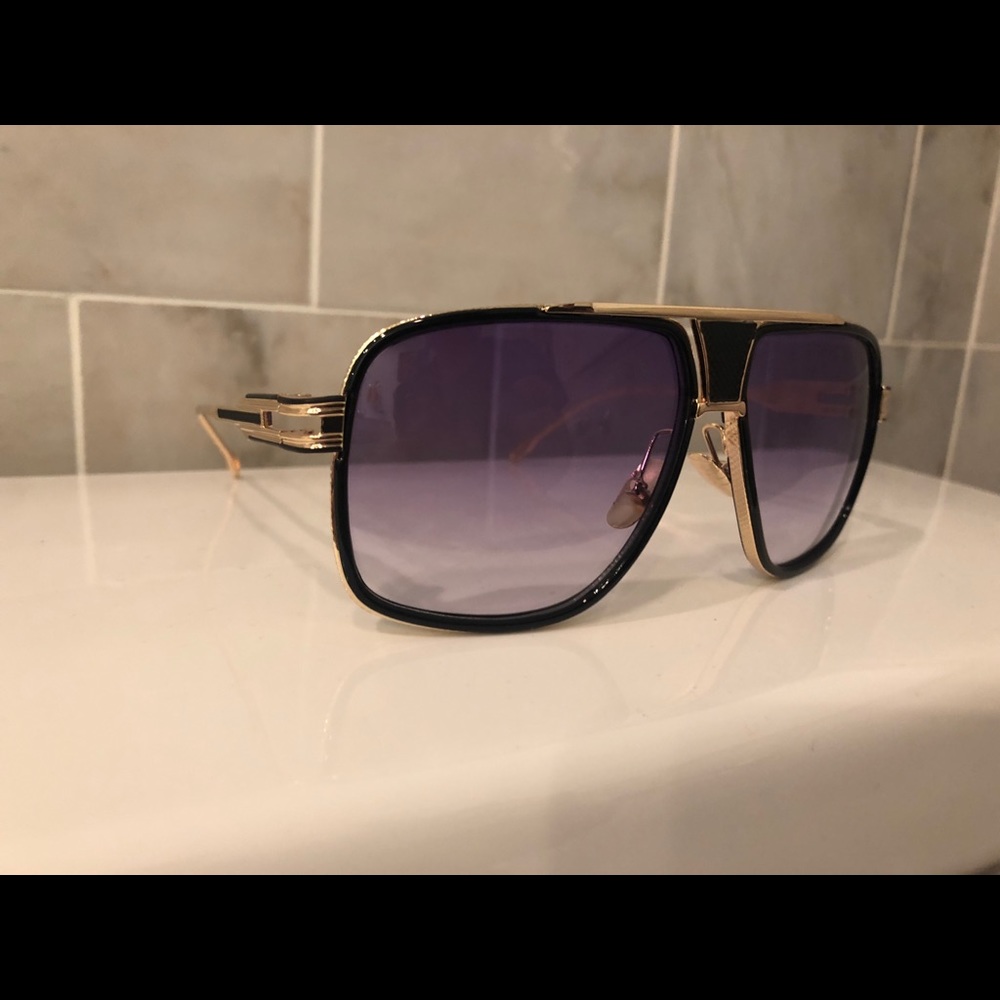 Oversized Gold Framed Sunglasses